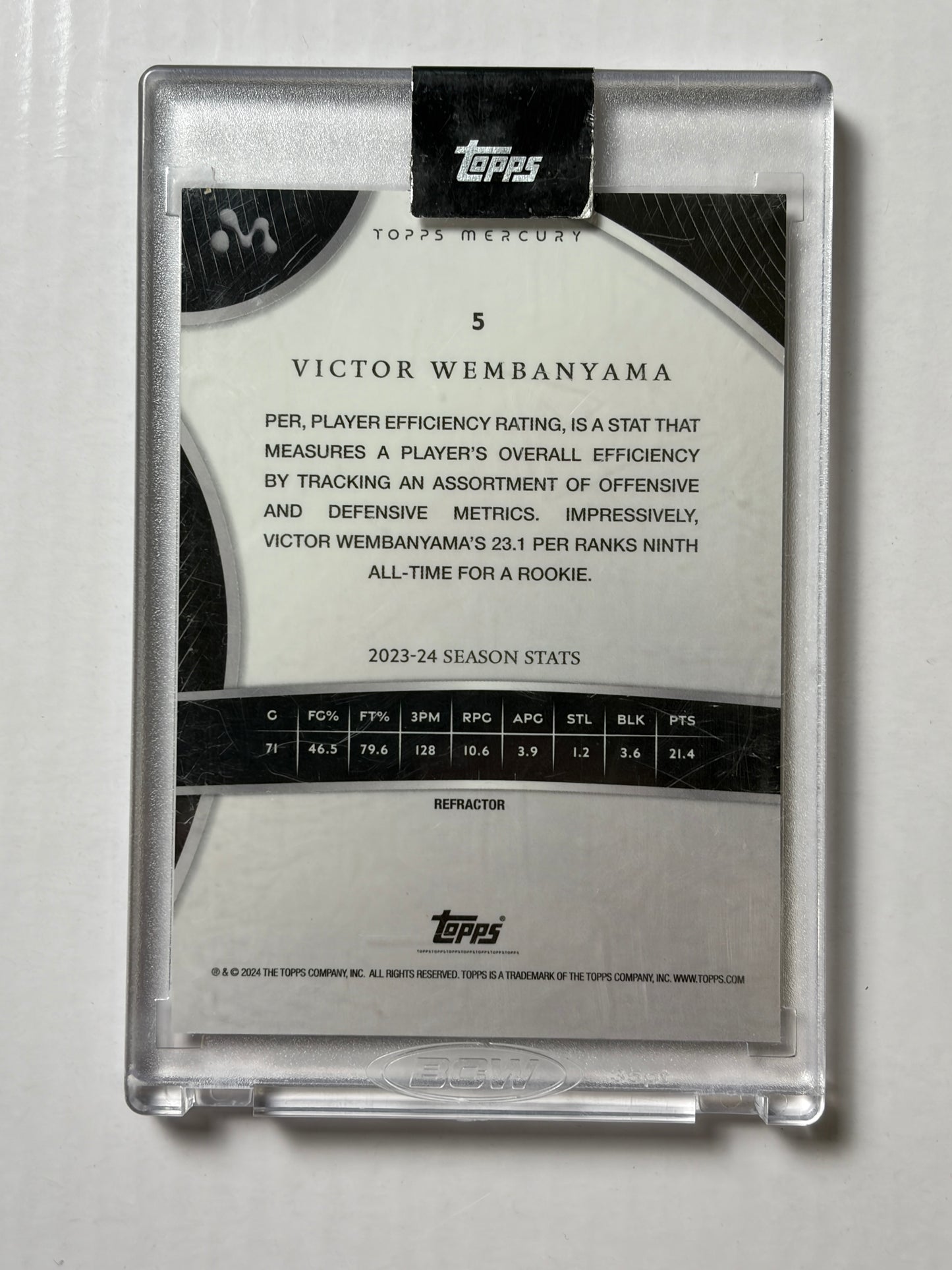 2023-24 Topps Mercury Victor Wembanyama #5 Refractor Rookie RC SSP 74/99