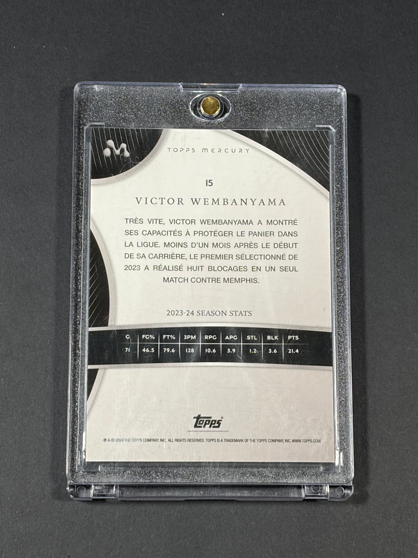 2023 Topps Mercury Victor Wembanyama #15 Base RC Rookie Short Print SP