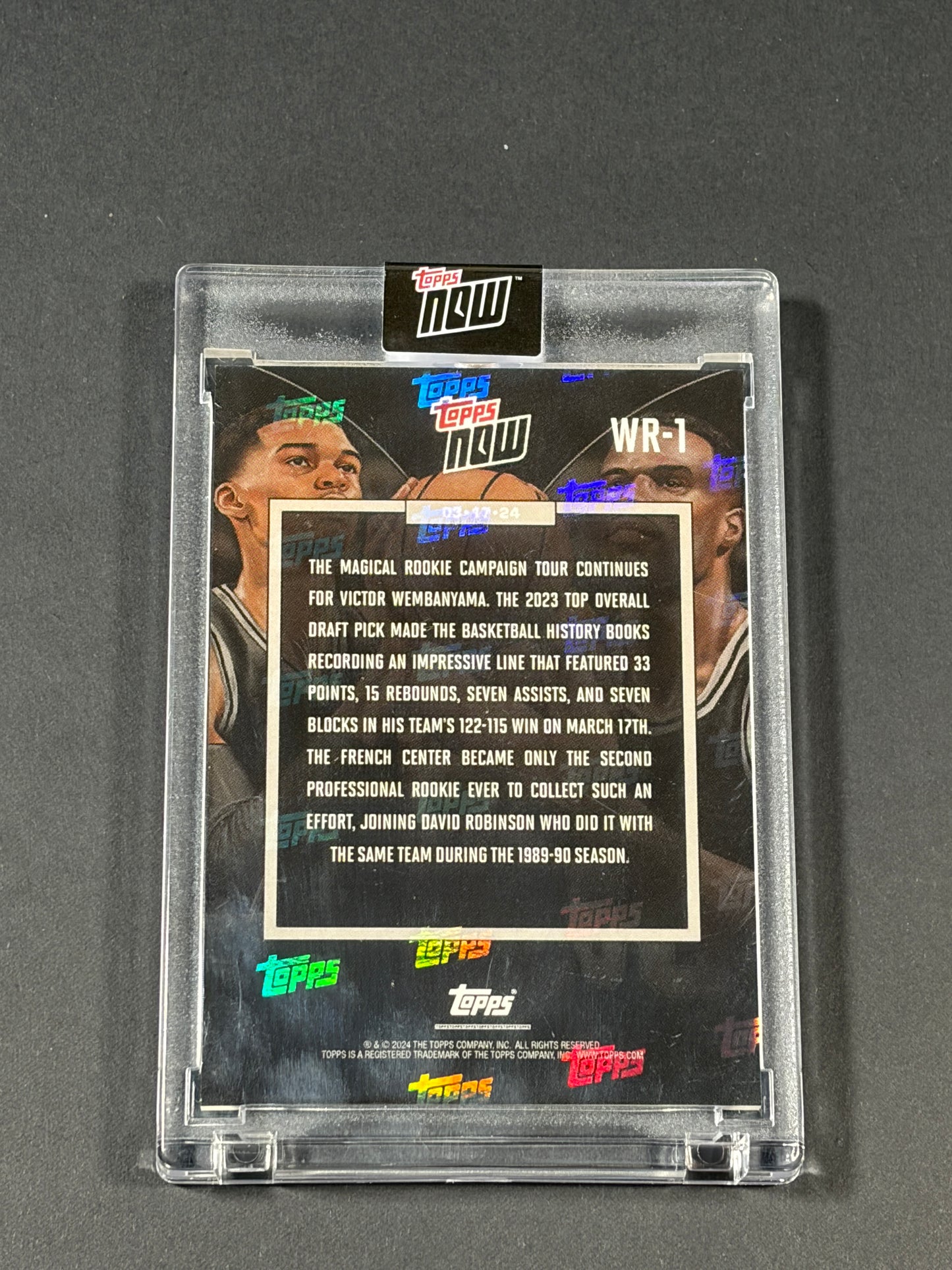 2023-24 Topps Now Basketball Victor Wembanyama David Robinson #WR-1 RC