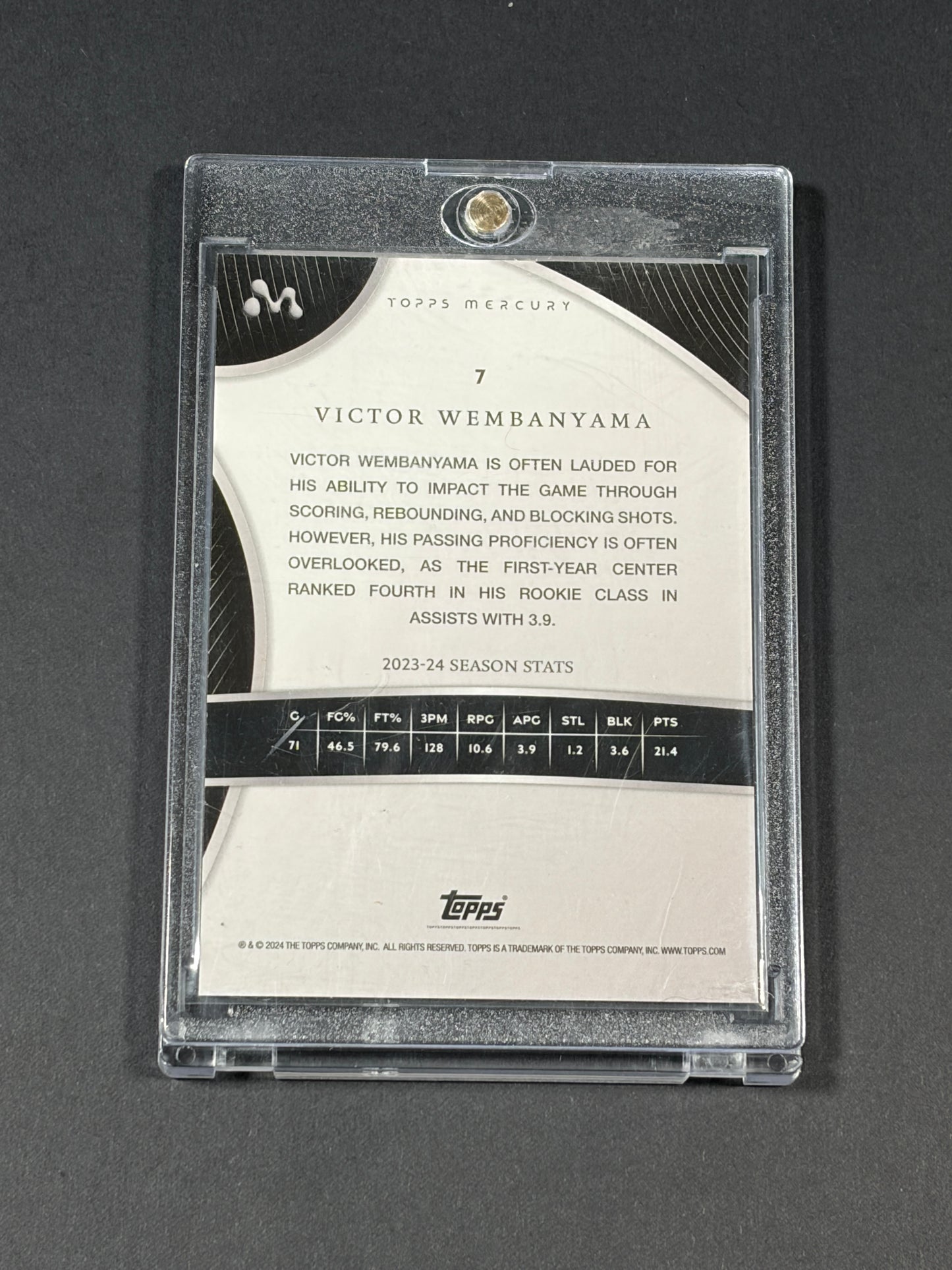 2023 Topps Mercury Victor Wembanyama #7 Short Print SP Mint Rookie Base Set RC