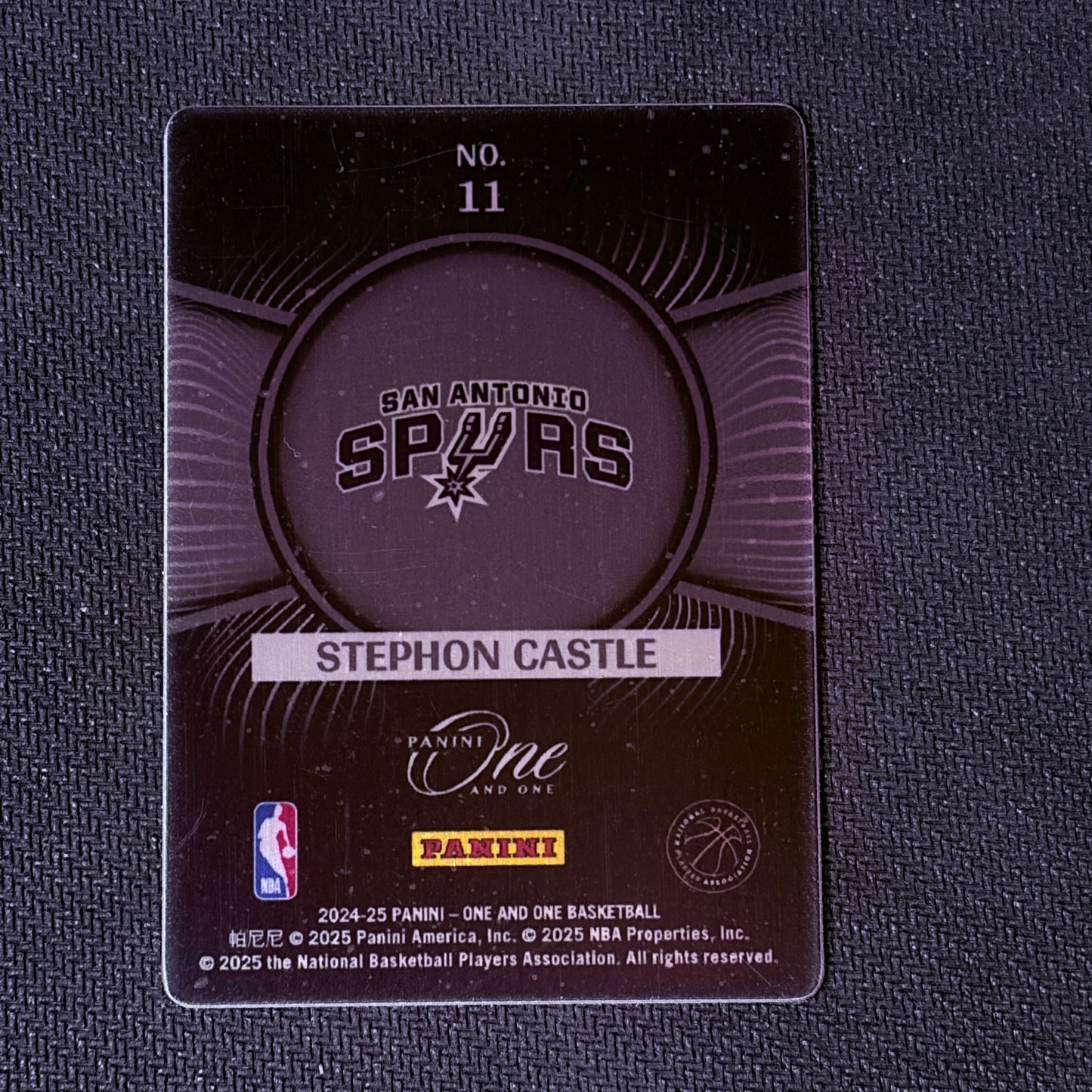 2025 Panini One and One Stephon Castle #11 Permit to Dominate Rookie RC Spurs