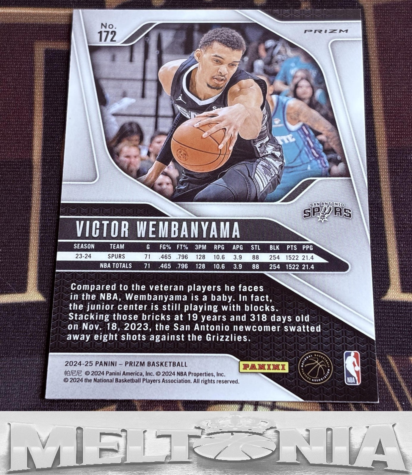 Victor Wembanyama 2024-25 Panini Prizm #172 Prizms Ice