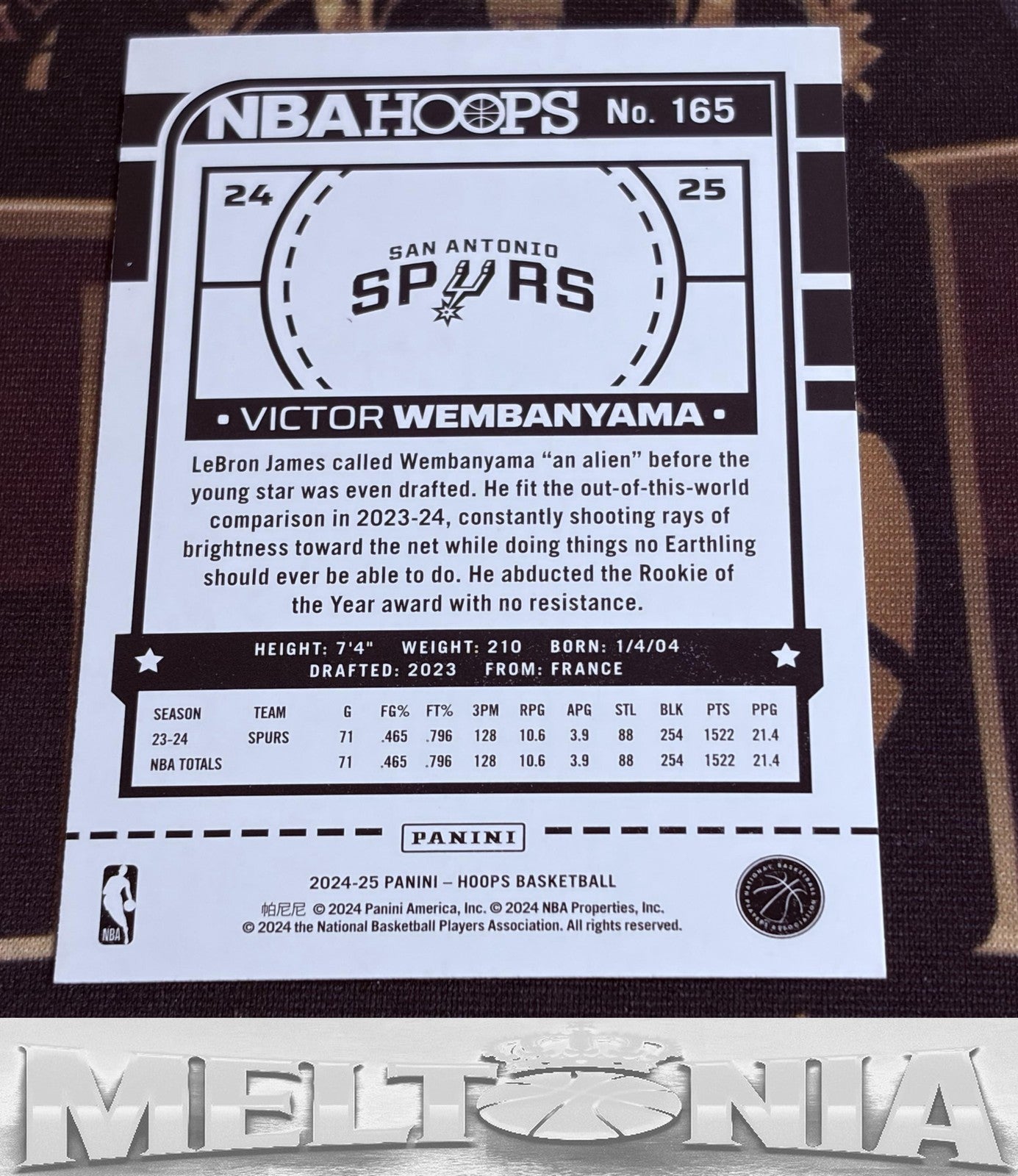 2024-25 Hoops Winter Victor Wembanyama #165 Base Set