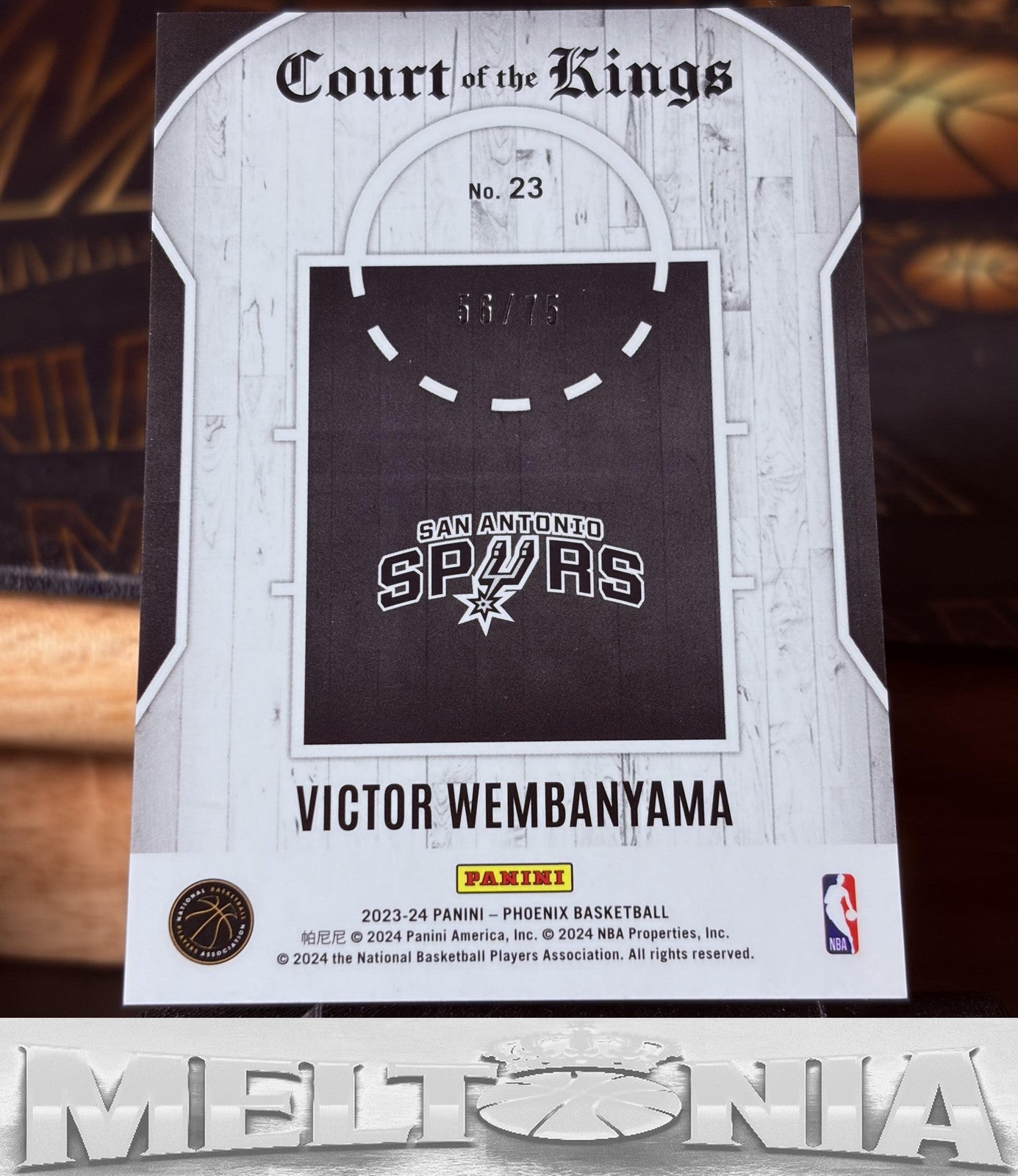 Victor Wembanyama 2023-24 Panini Phoenix #23 Court of the Kings Purple RC 56/75