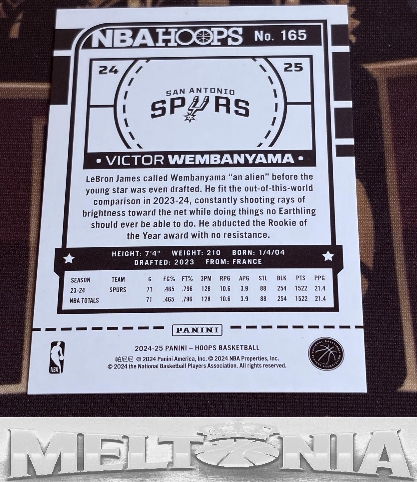 Victor Wembanyama 2024-25 Hoops #165 Premium Box Set 159/199