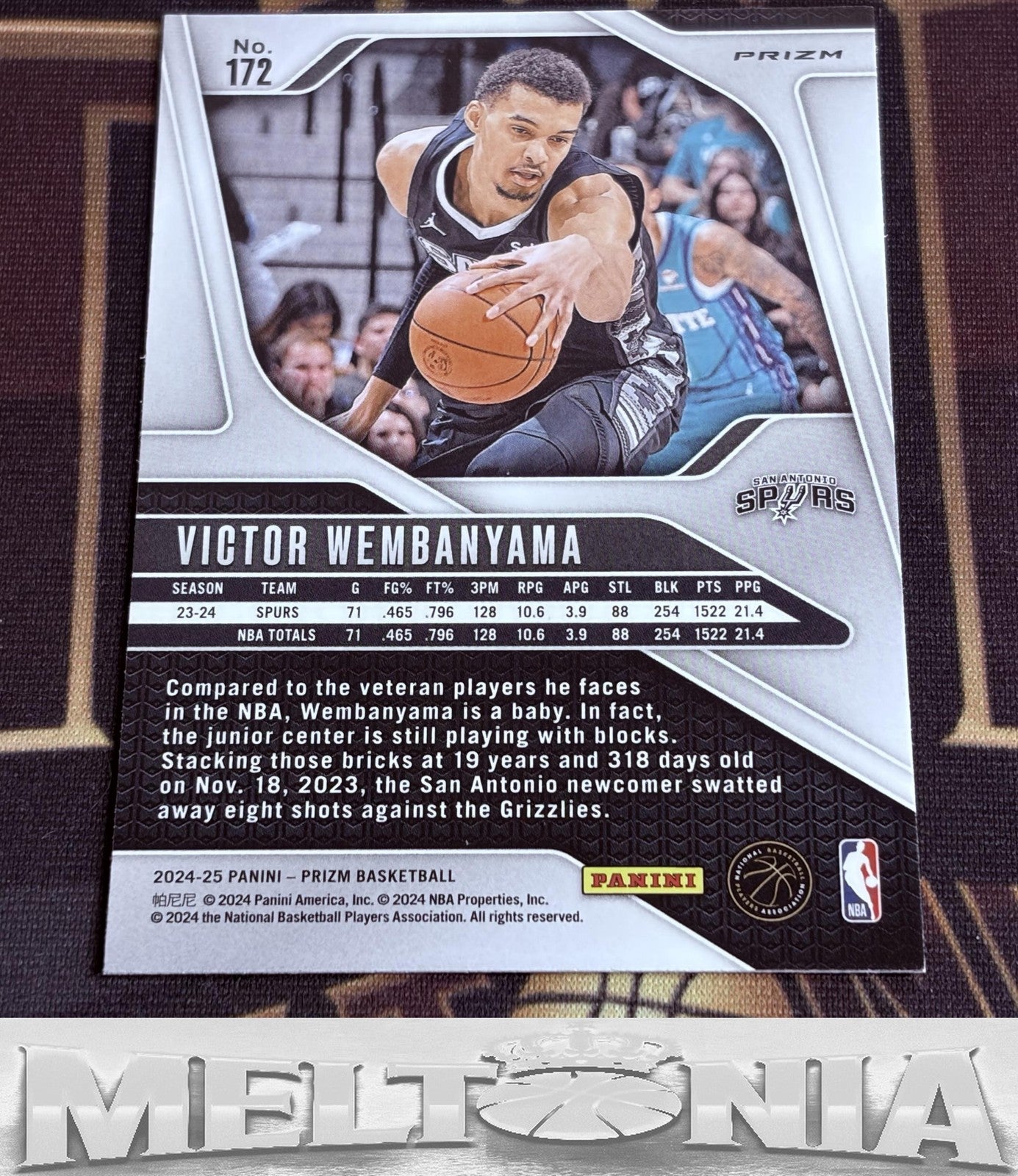 Victor Wembanyama 2024-25 Panini Prizm #172 Prizms Chinese