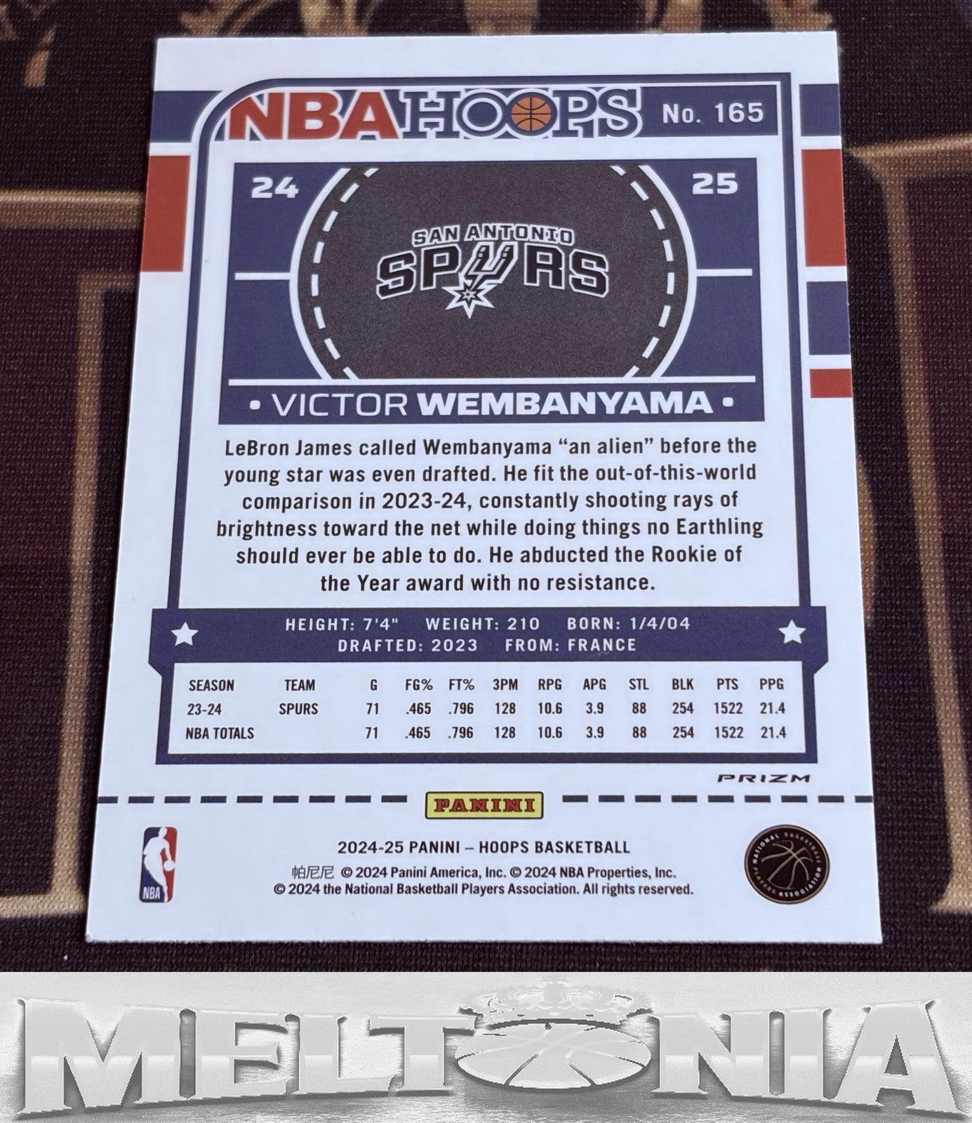 2024-25 Hoops Victor Wembanyama #165 Parallel/Variety