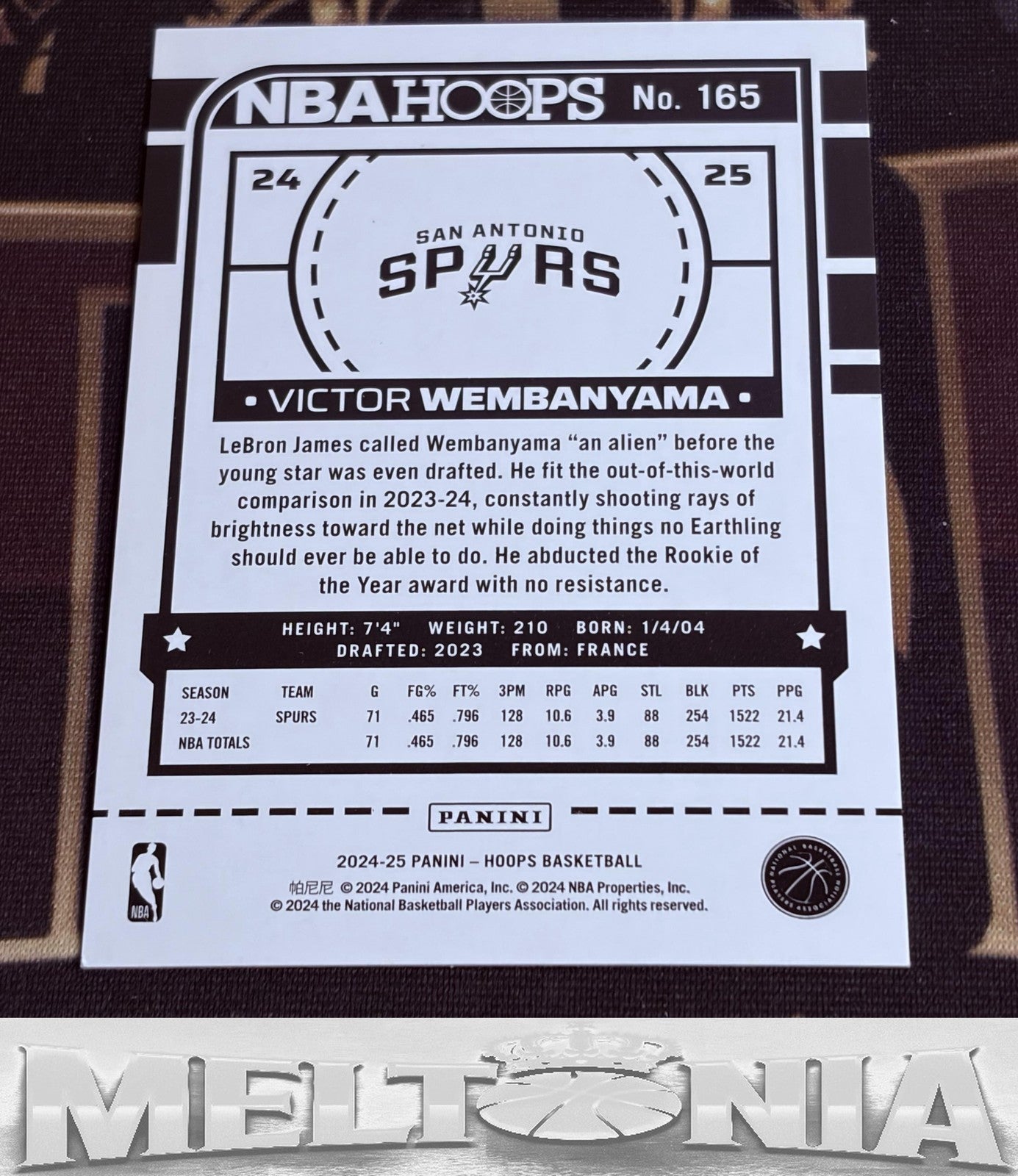 Victor Wembanyama 2024-25 Hoops #165 Silver 133/199