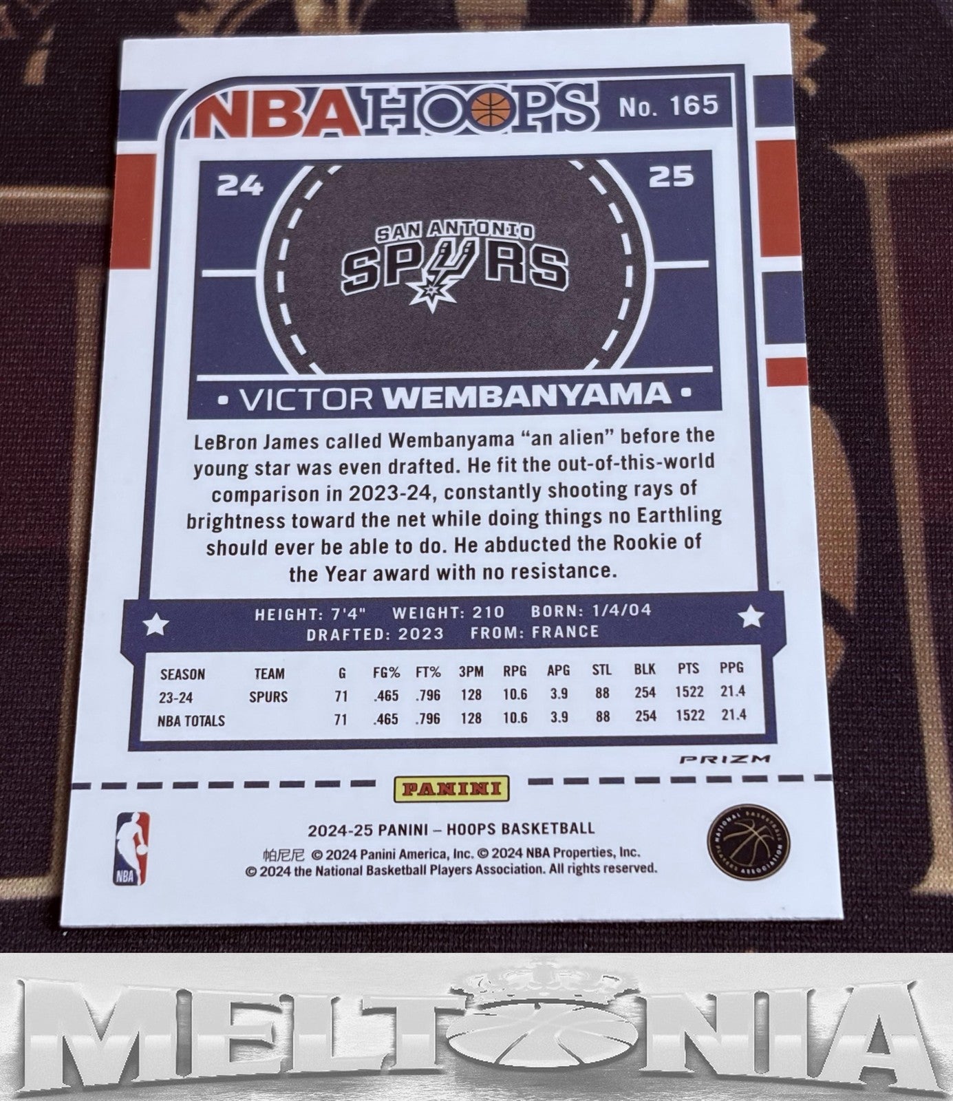 2024-25 Hoops Victor Wembanyama #165 Parallel/Variety