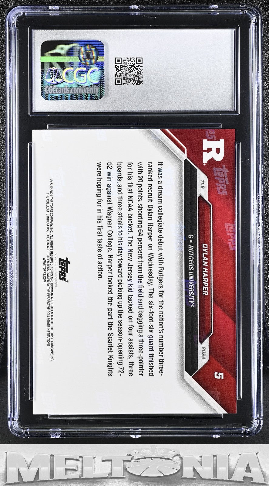 Dylan Harper 2024-25 Bowman U Now #5 CGC 10 RC