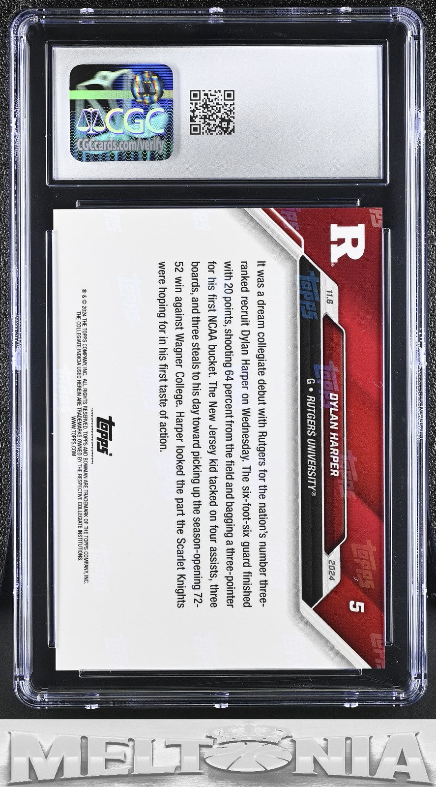 Dylan Harper 2024-25 BowmanU Now #5 CGC 10
