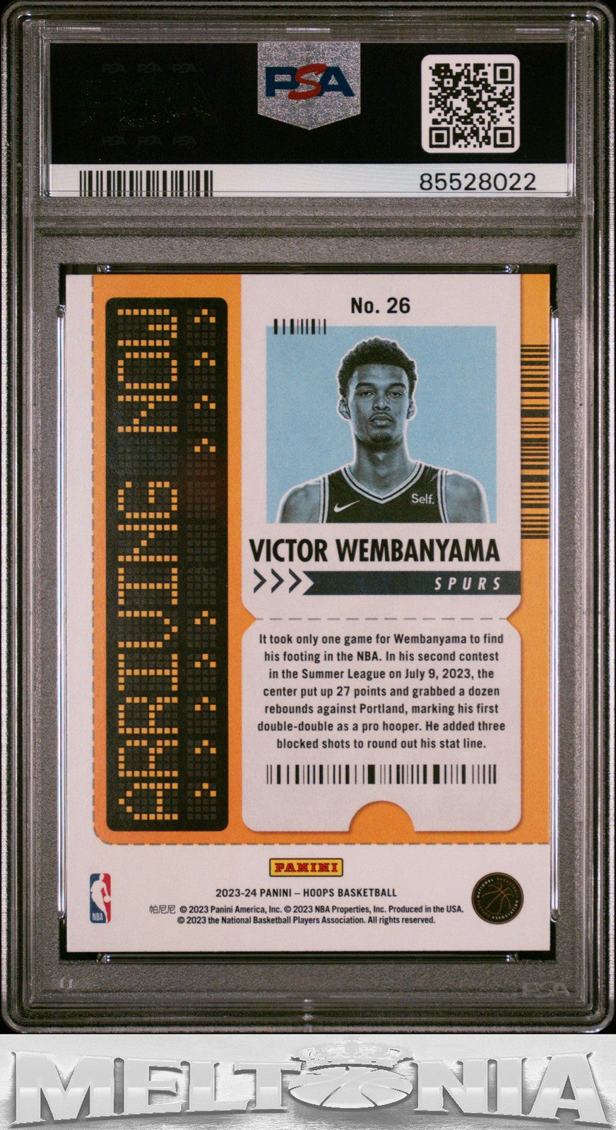 Victor Wembanyama 2023-24 Hoops Winter #26 Arriving Now PSA 10 RC