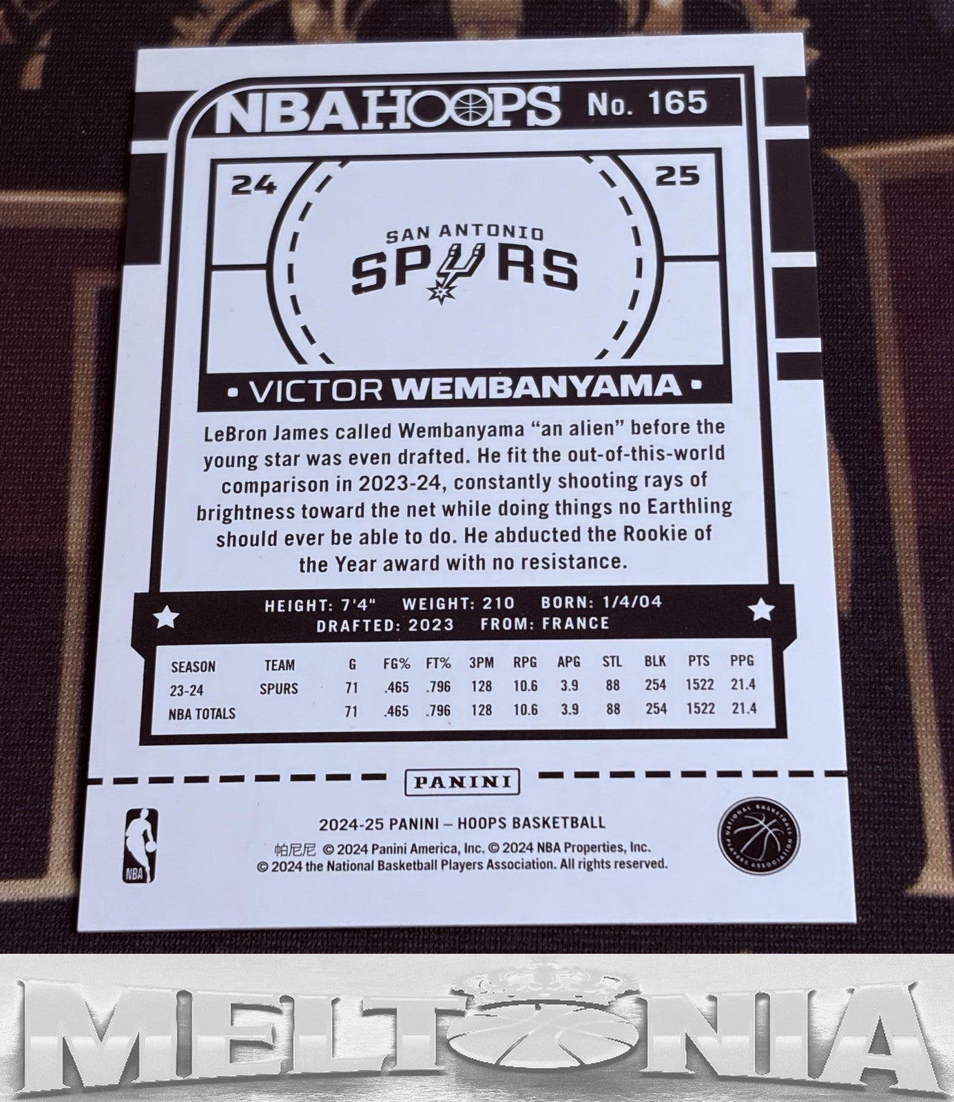 Victor Wembanyama 2024-25 Hoops #165 Orange 004/149