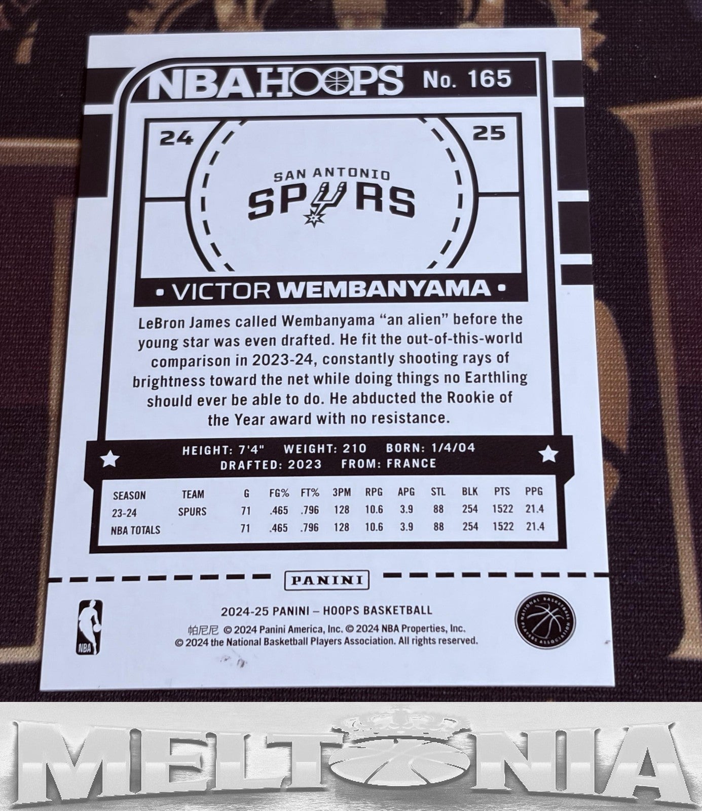 Victor Wembanyama 2024-25 Hoops #165 Premium Box Set 115/199