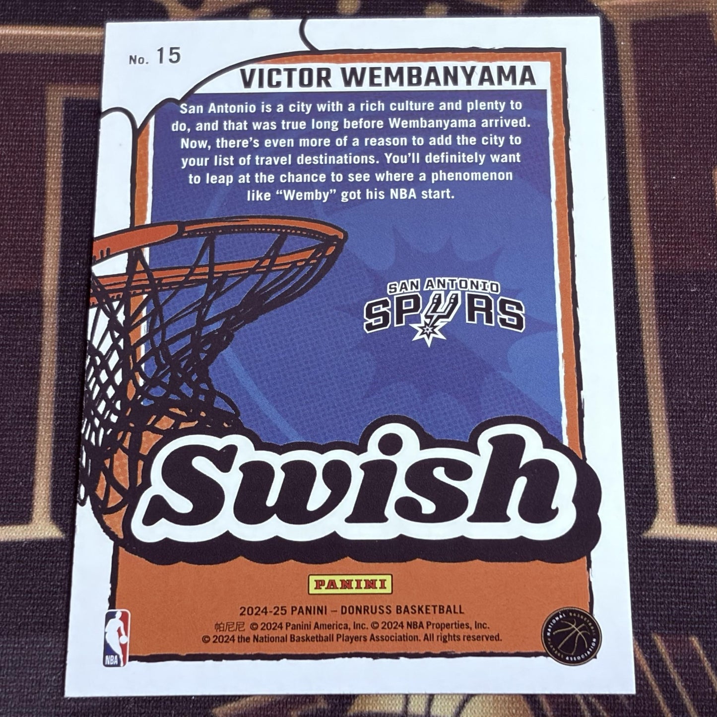 Victor Wembanyama 2024-25 Donruss #15 Swish Diamond