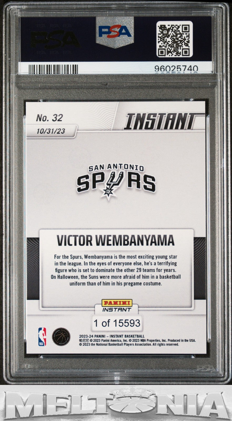 Victor Wembanyama 2023-24 Panini Instant NBA #32 PSA 8 RC