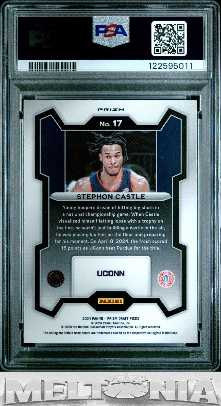 Stephon Castle 2024 Panini Prizm Draft Picks #17 Prizms Red Ice PSA 8 RC