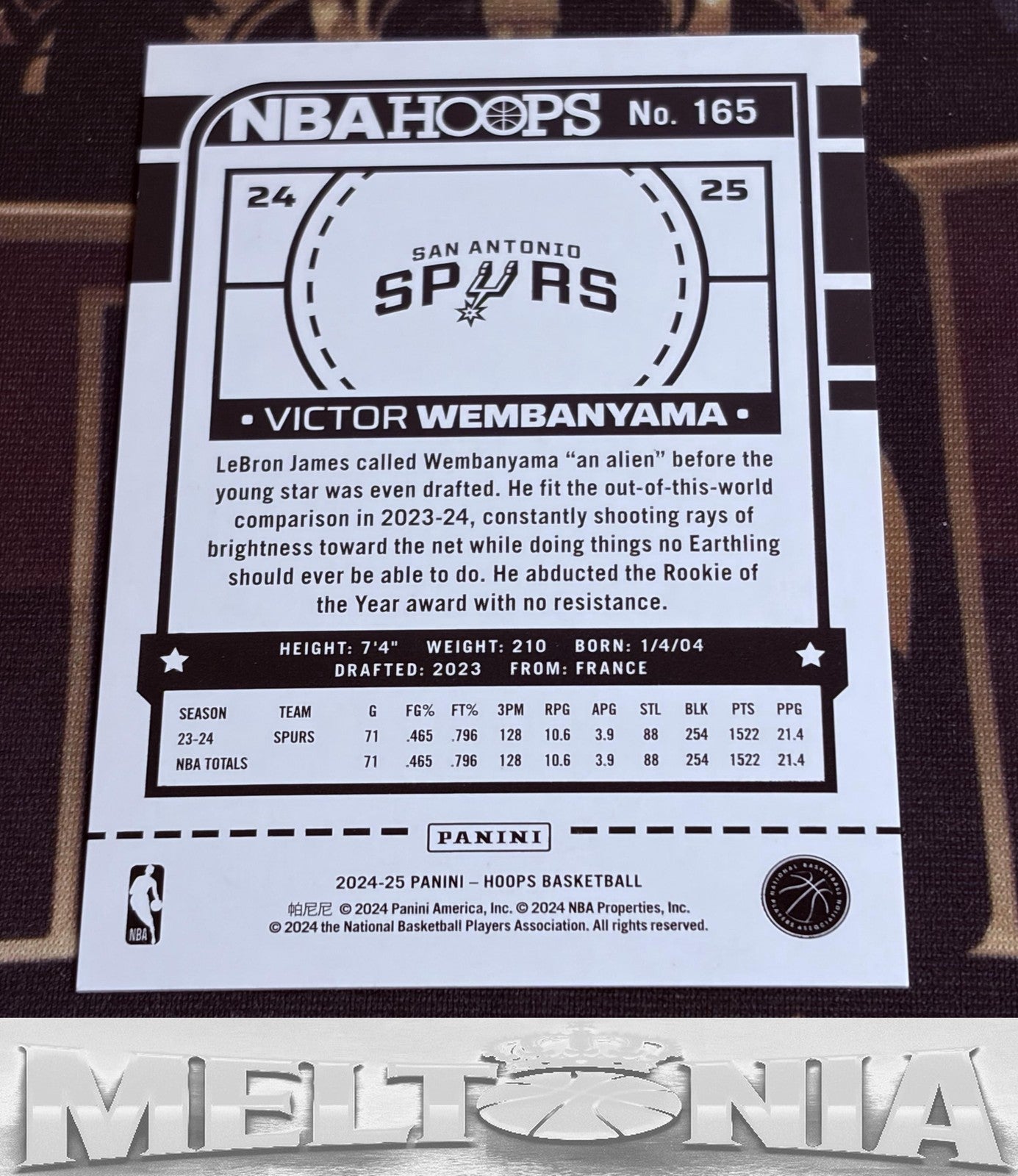 Victor Wembanyama 2024-25 Hoops #165 Silver 028/199