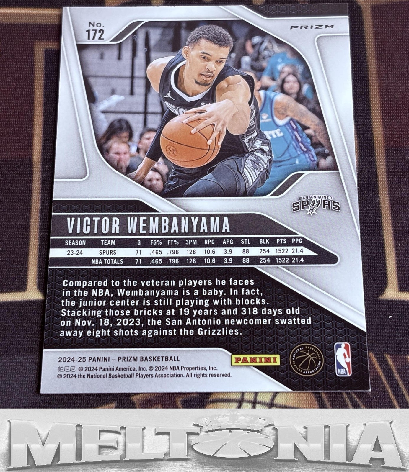 Victor Wembanyama 2024-25 Panini Prizm #172 Prizms Pulsar