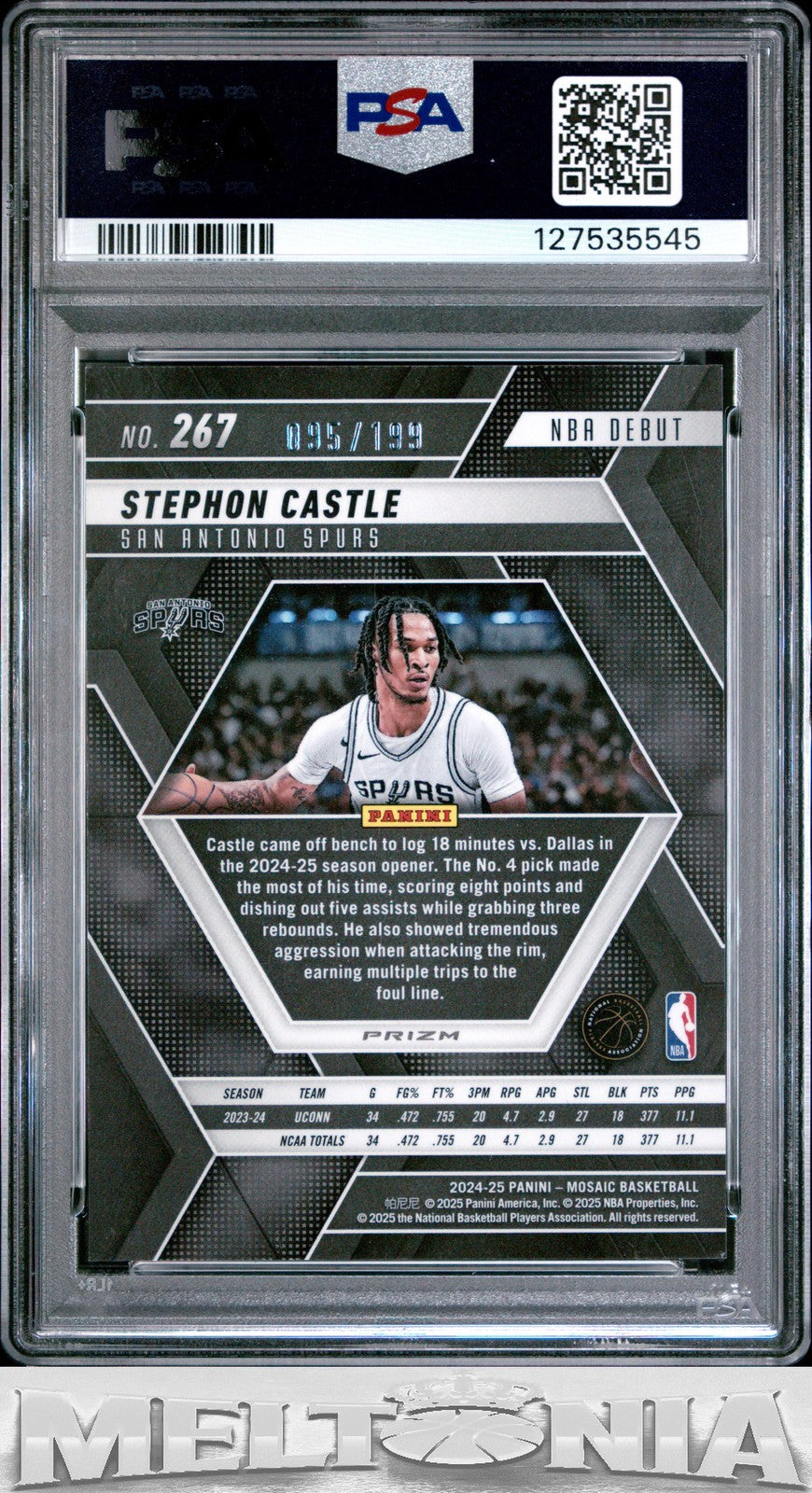 Stephon Castle 2024-25 Panini Mosaic #267 Blue Mosaic 095/199 RC