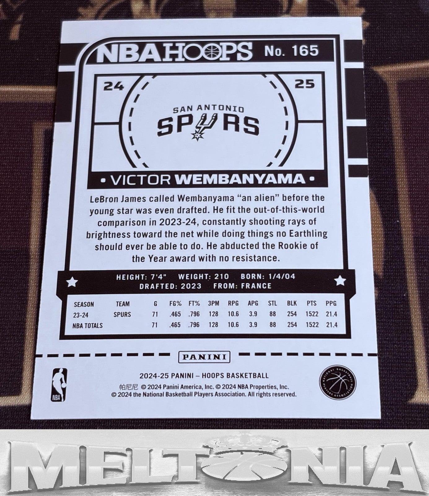 Victor Wembanyama 2024-25 Hoops #165 Teal 015/175
