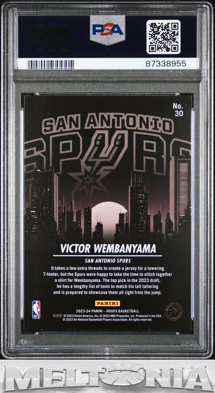 Victor Wembanyama 2023-24 Hoops #30 City Edition PSA 9 RC