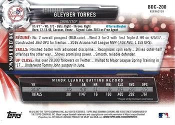 Gleyber Torres 2017 Bowman Draft #BDC-200 Chrome Refractor PSA 10 RC