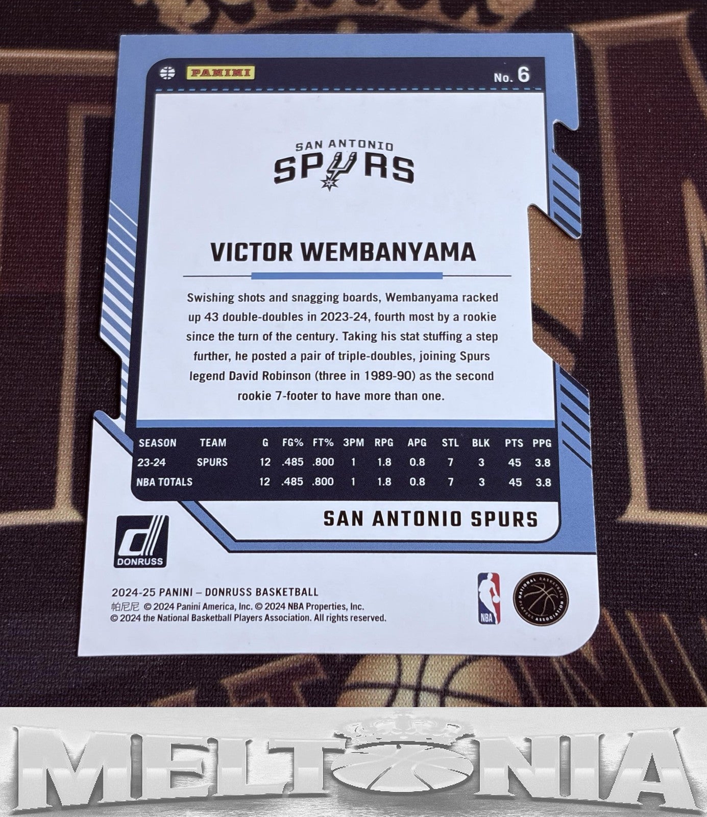 Victor Wembanyama 2024-25 Donruss #6 Press Proof Silver Die Cuts 27/75
