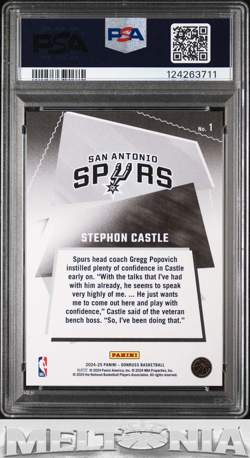 Stephon Castle 2024-25 Donruss #1 Great X-Pectations Holo Pink Laser 48/50 RC