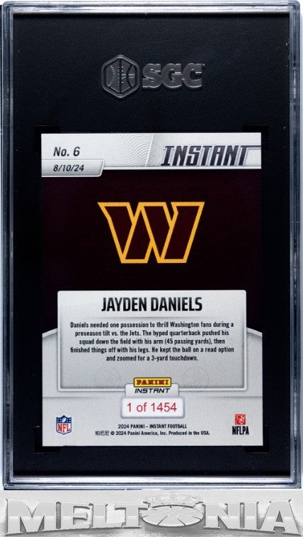 Jayden Daniels 2024 Panini Instant NFL #6 SGC 9.5 RC