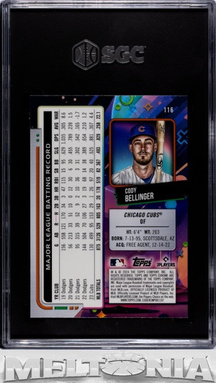 Cody Bellinger 2024 Topps Chrome Cosmic #116 White Hole Refractors SGC 9
