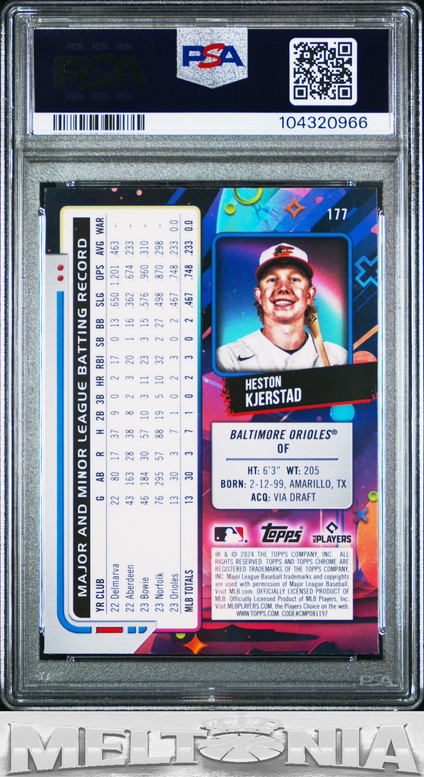 Heston Kjerstad 2024 Topps Chrome Cosmic #177 White Hole Refractors PSA 9 RC