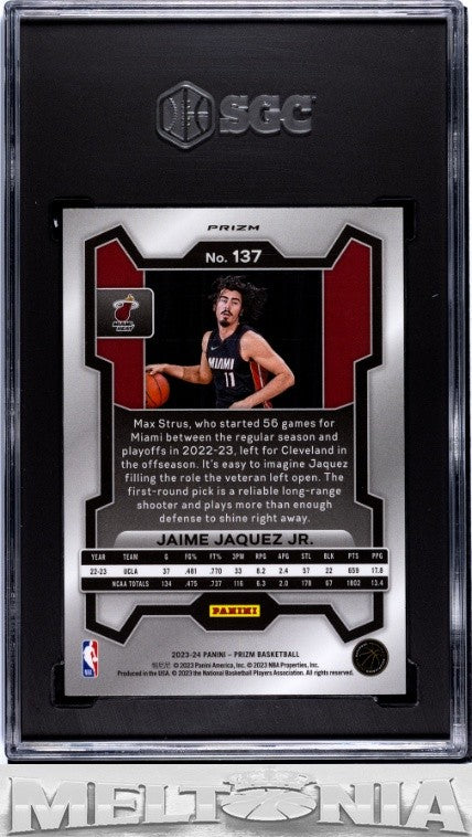 Jaime Jaquez Jr. 2023-24 Panini Prizm #137 Prizms Ice SGC 10 RC