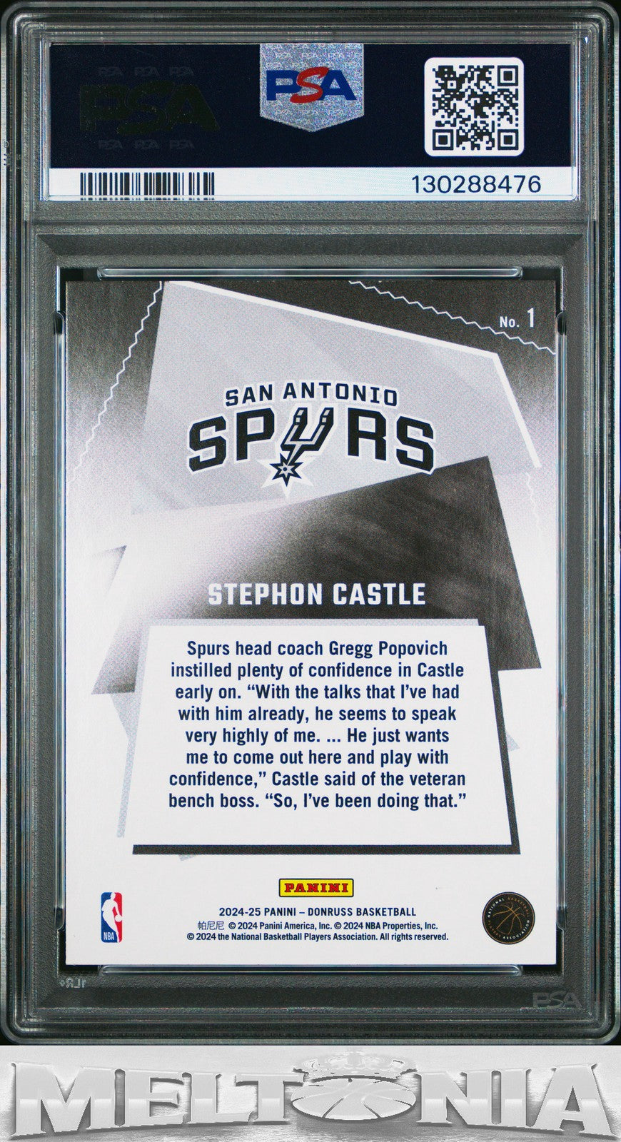 Stephon Castle 2024-25 Donruss #1 Great X-Pectations Disco PSA 9 RC