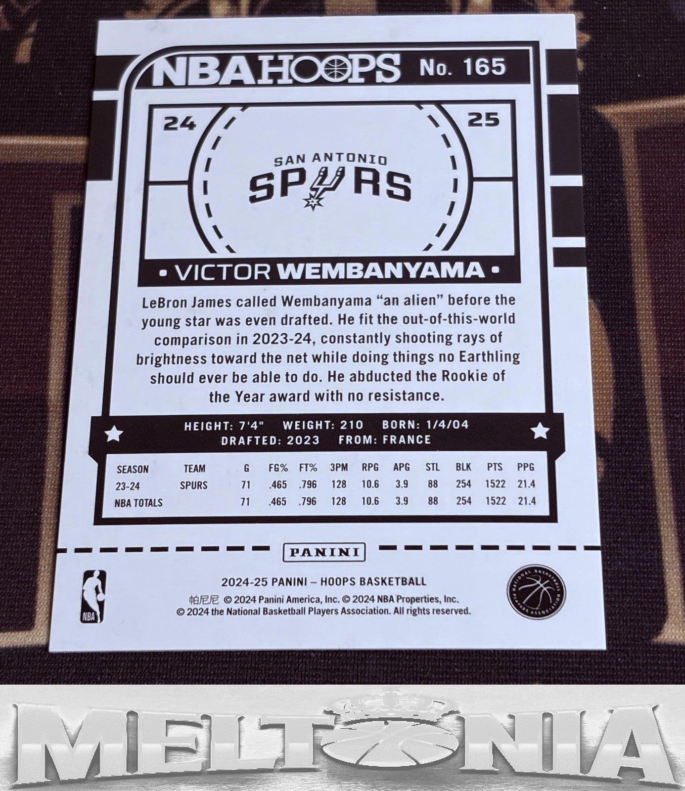 Victor Wembanyama 2024-25 Hoops #165 Green 51/99