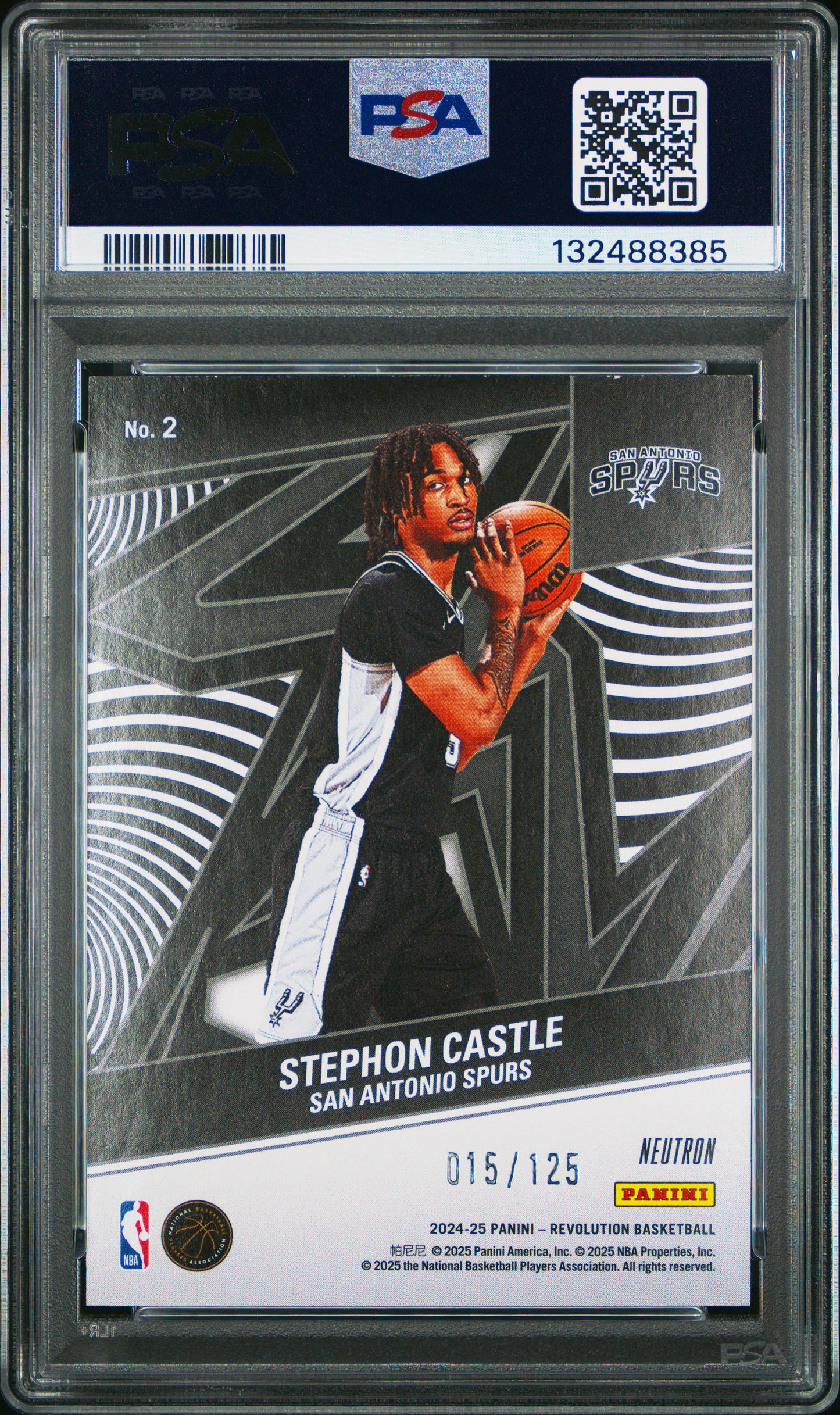 Stephon Castle 2024-25 Panini Revolution #2 Rookie Revolution Neutron 015/125 RC