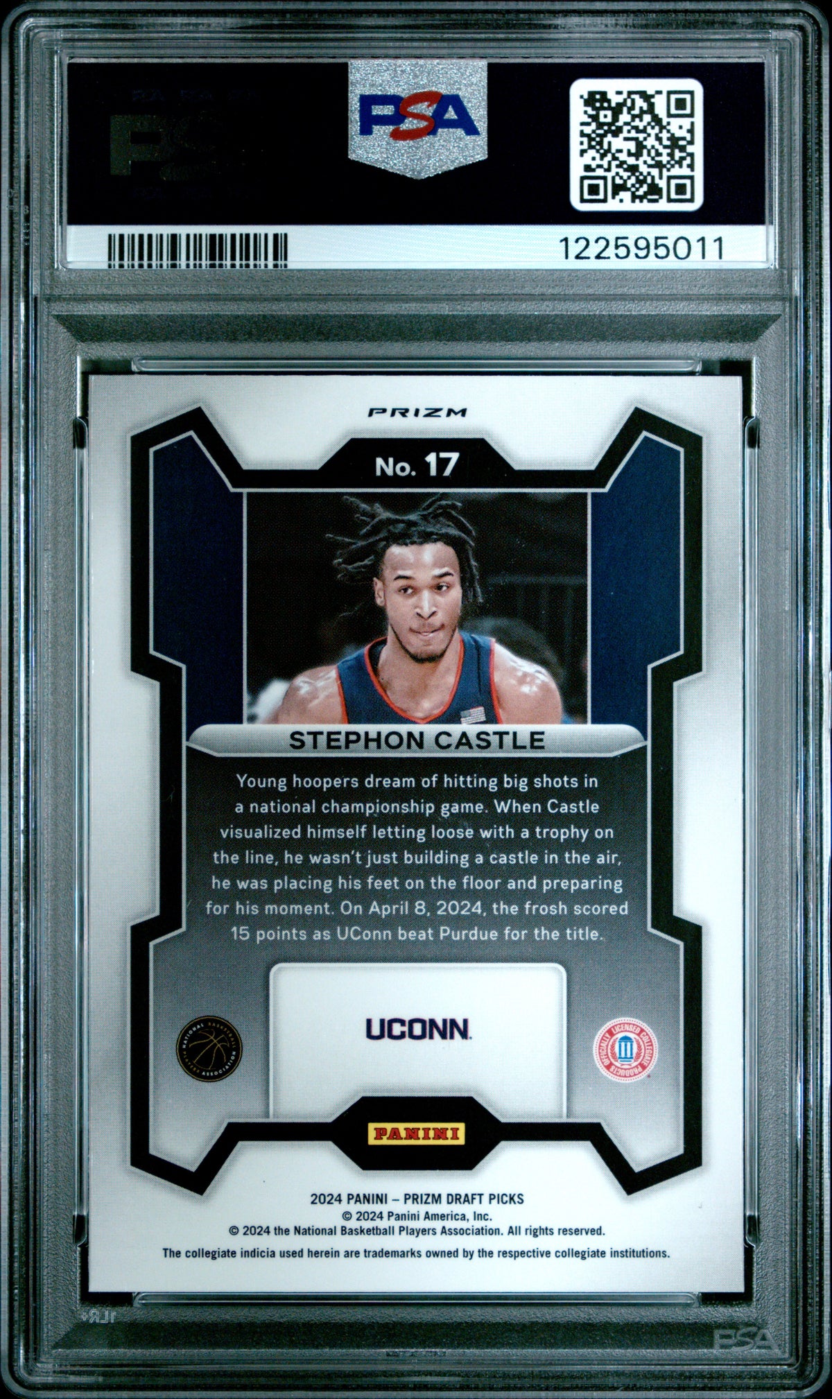 2024 Panini Prizm Draft Picks Stephon Castle #17 Red Ice Prizms RC PSA 8