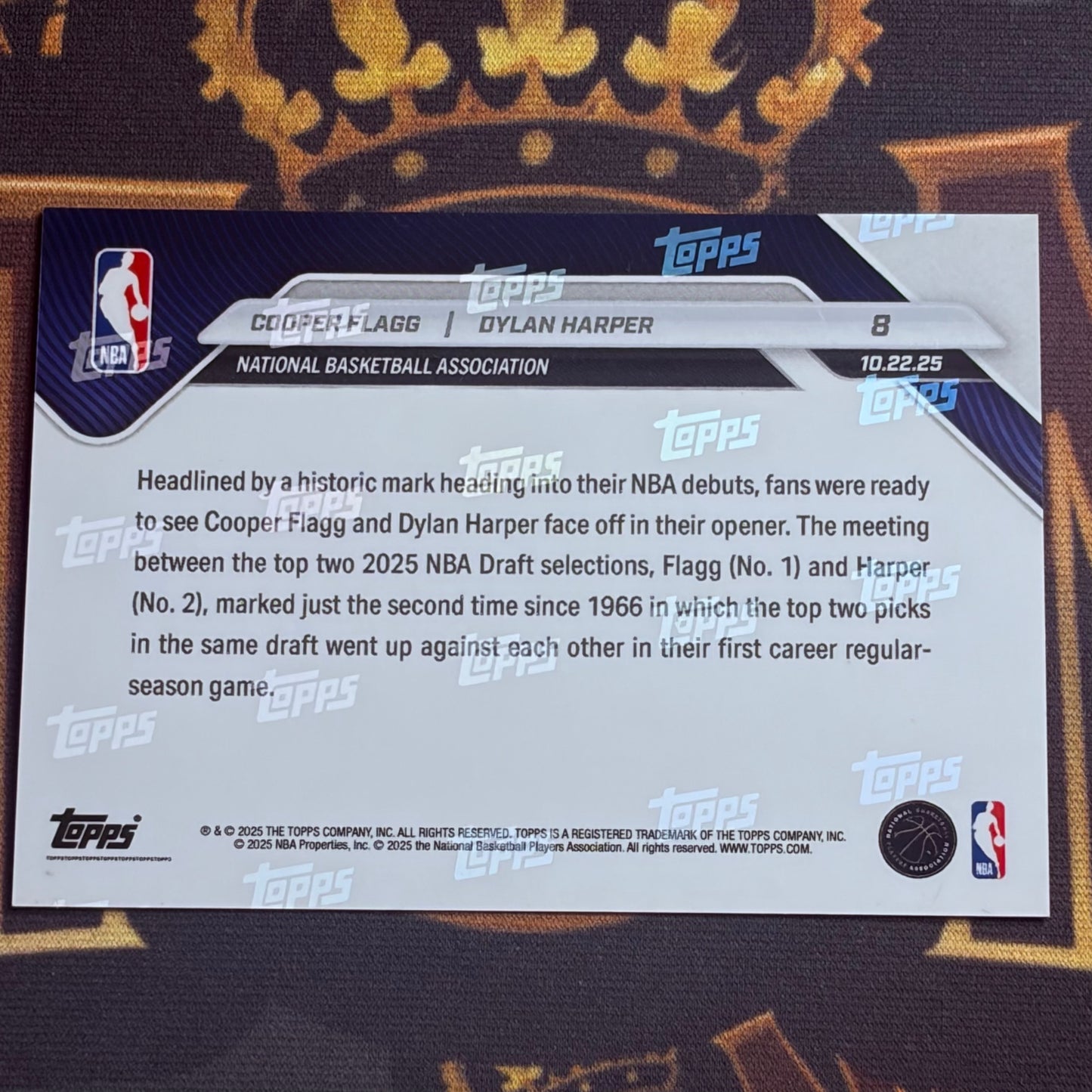Dylan Harper Cooper Flagg 2025 Topps Now Basketball #8 RCs /7178