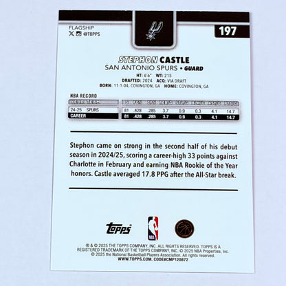 2025 Topps Flagship Stephon Castle #197 Pink Foil 1stTeam AllRookie Seal