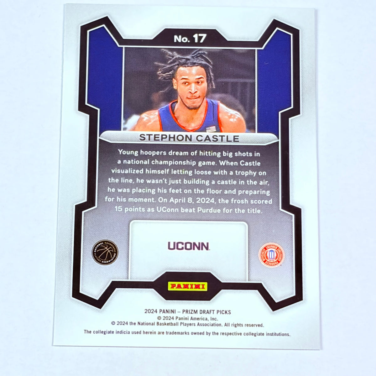 2024 Panini Prizm Draft Picks Stephon Castle #17 Mint Base Set Spurs UCONN