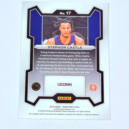 2024 Panini Prizm Draft Picks Stephon Castle #17 Mint Base Set Spurs UCONN
