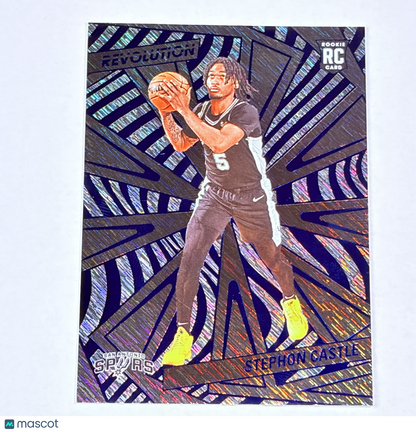 2025 Panini Revolution Basketball Stephon Castle #116 Storm RC Rookie Spurs