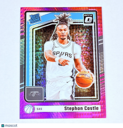 2025 Panini Donruss Optic Prizm Stephon Castle #254 Pink Hyper RC Rookie Spurs
