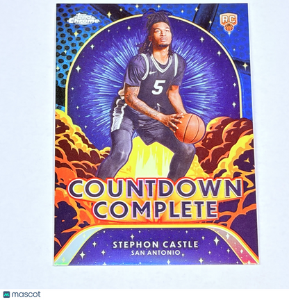 2025 Topps Chrome Countdown Complete Stephon Castle #CC-13 Blue Bk Refr Mint RC
