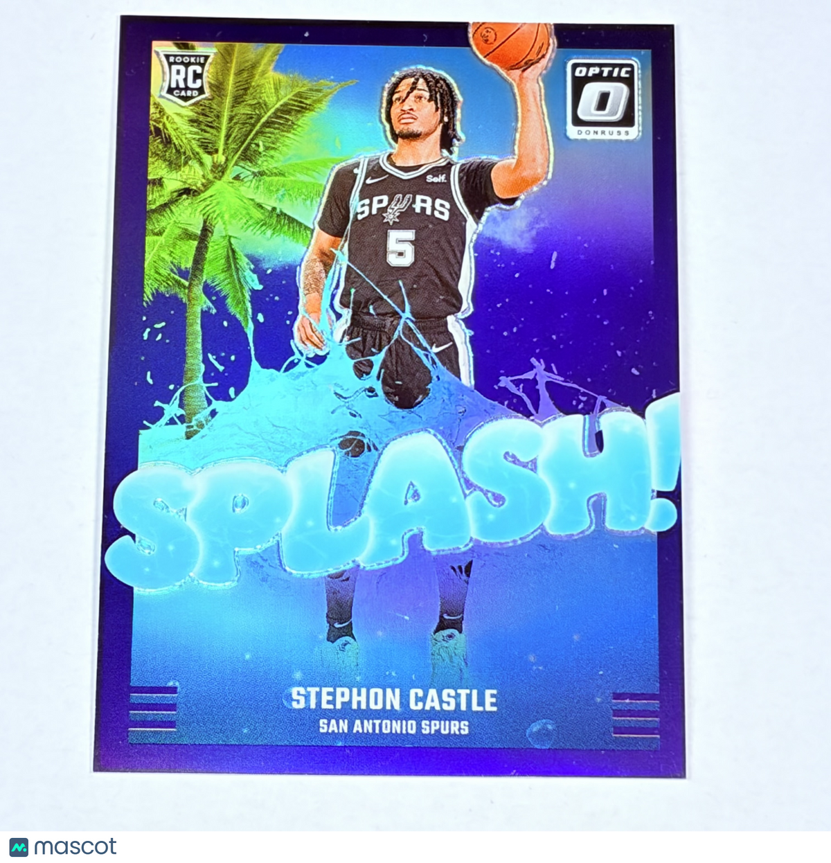 2025 Panini Donruss Optic Splash! Stephon Castle #14 Purple Prizm RC Mint Spurs