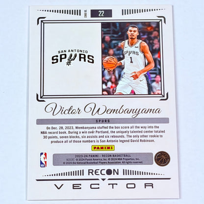 2024 Panini Recon Vector Victor Wembanyama #22 RC