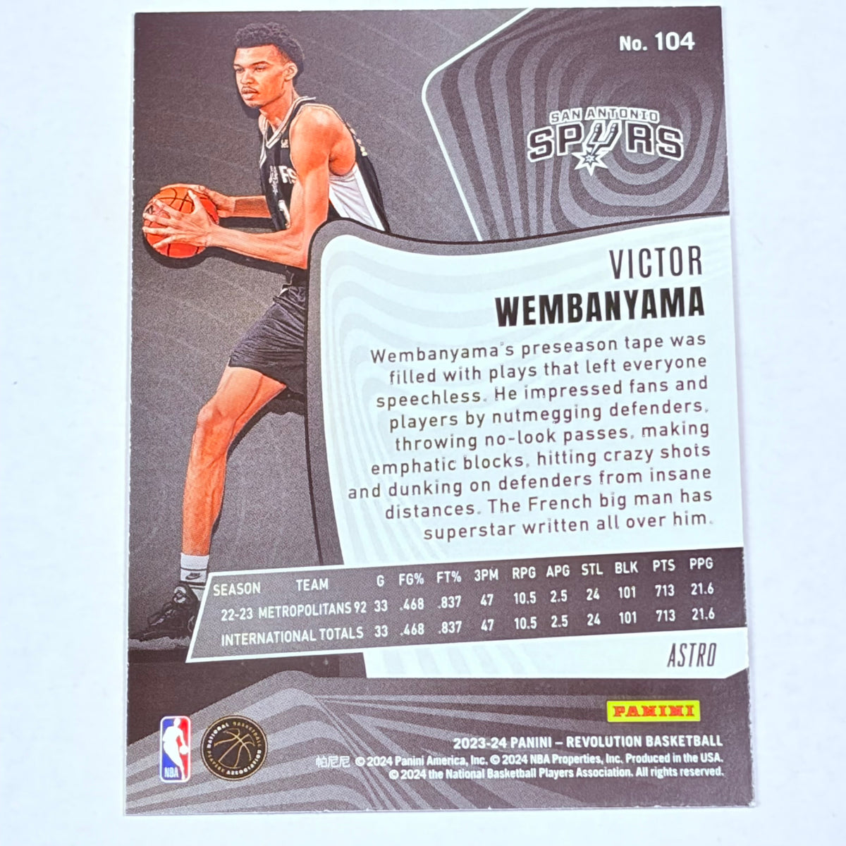 2024 Panini Revolution Victor Wembanyama #104 RC