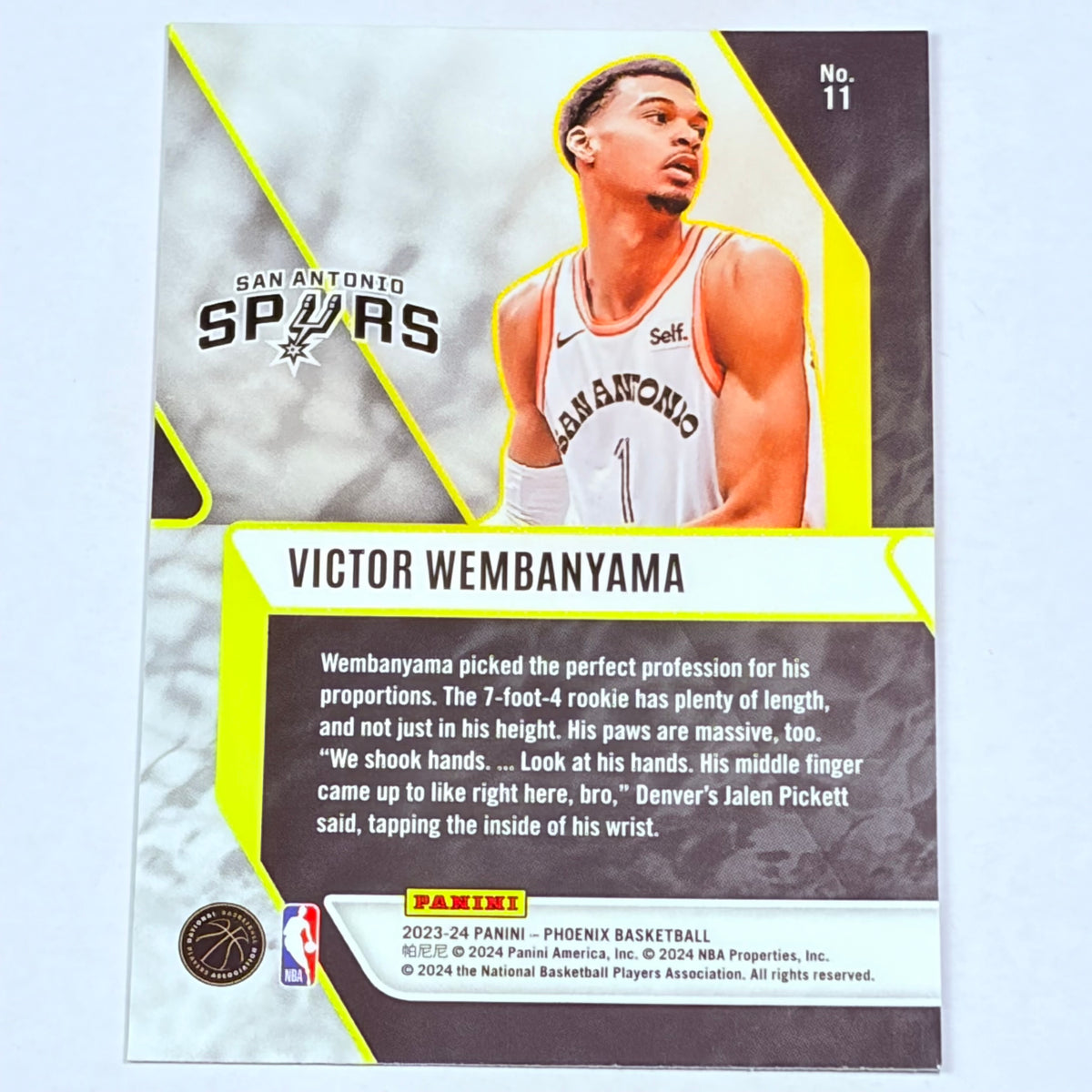 2024 Panini Phoenix Fade to Black Victor Wembanyama #11 RC