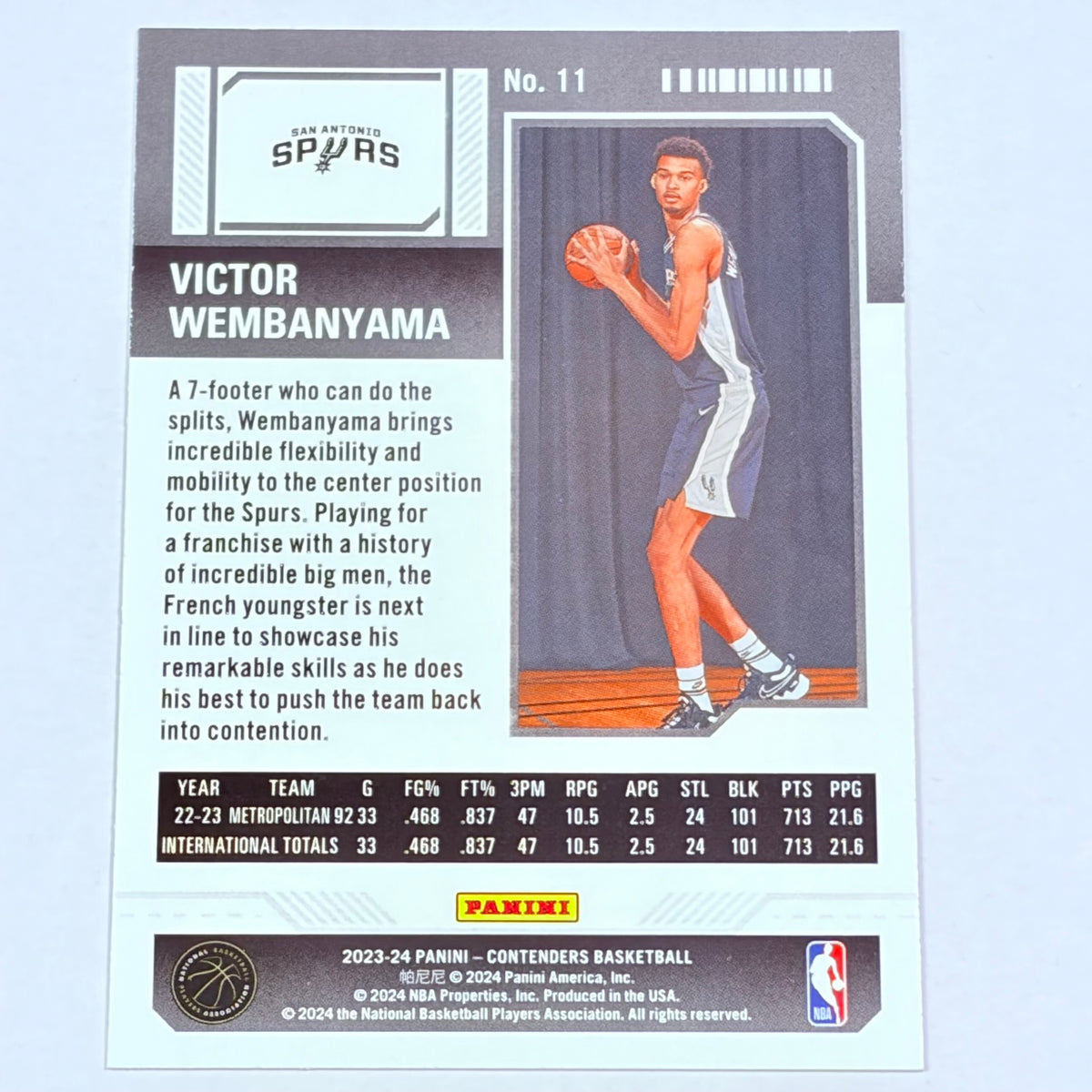 2024 Panini Contenders Basketball Victor Wembanyama #11 RC