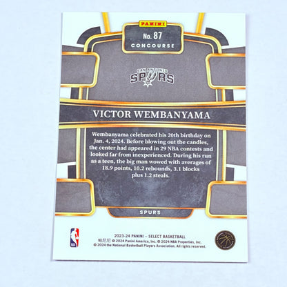 2024 Panini Select Concourse Victor Wembanyama #87 RC
